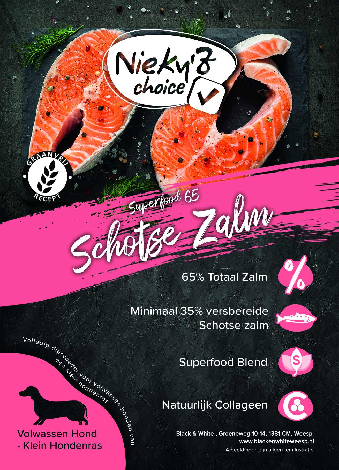 NIEKY'Z CHOICE SUPERFOOD 65 SCHOTSE ZALM SMALL BREED