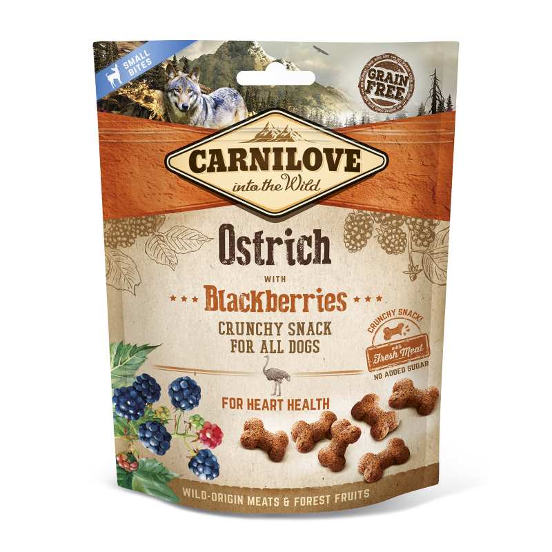 CARNILOVE CRUNCHY SNACK OSTRICH & BLACKBERRIES