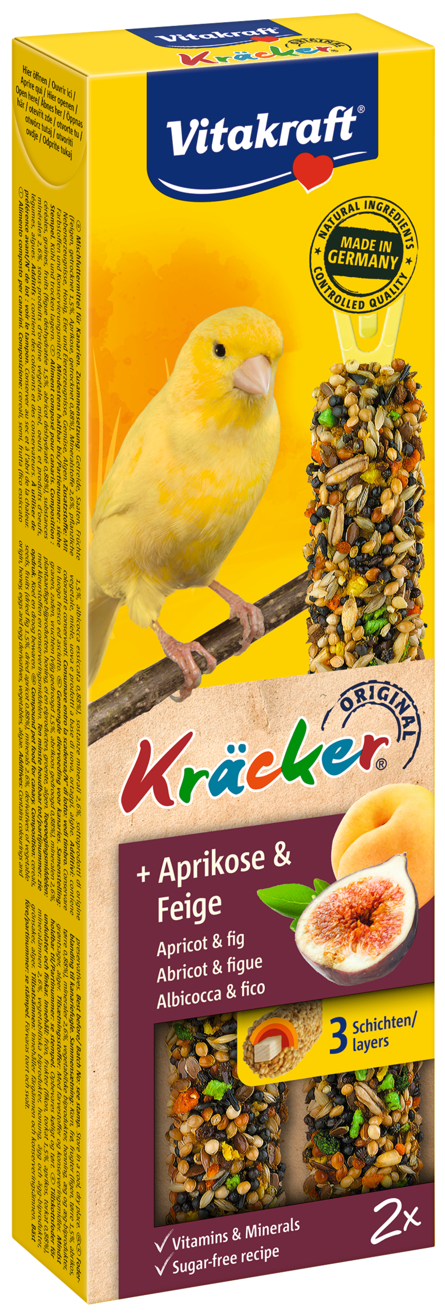 VITAKRAFT KRÄCKER KANARIE ABRIKOOS & VIJG