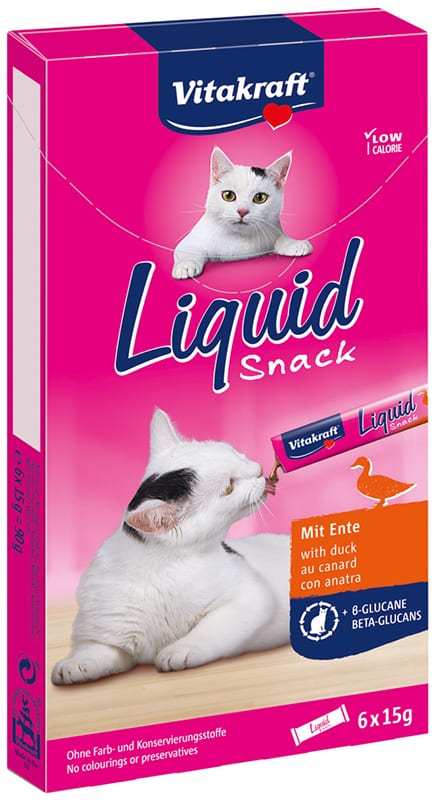 VITAKRAFT KAT LIQUID SNACK EEND & BÉTA- GLUCANEN