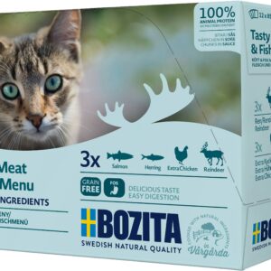 BOZITA  FELINE POUCH MULTIBOX MEAT & FISH